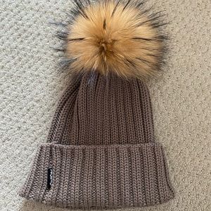 NEVER WORN! Steffner ski hat with real fur pom-pom.